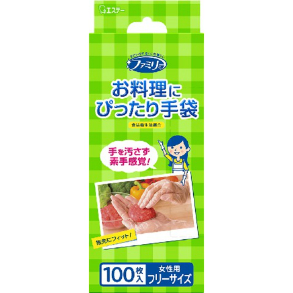 エステー 純正品 ファミリー お料理にぴったり手袋 ＳＭサイズ 半透明 4901070760725