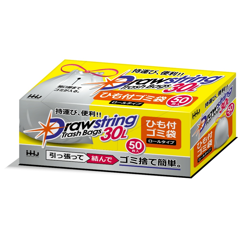 ハウスホールドジャパン 純正品 ＲＤ３０ 紐付きロールゴミ袋 半透明 ３０Ｌ ５０枚 4580287322683