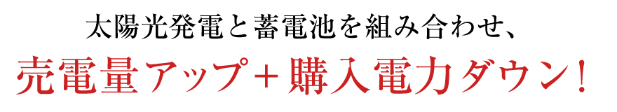 太陽光発電と蓄電池を組み合わせ、電量アップ＋購入電力ダウン！