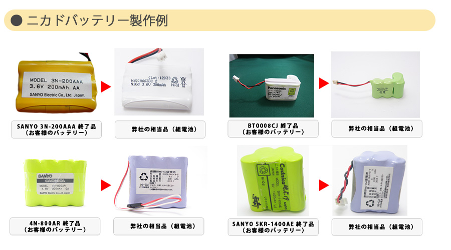 ニカドバッテリー製作例