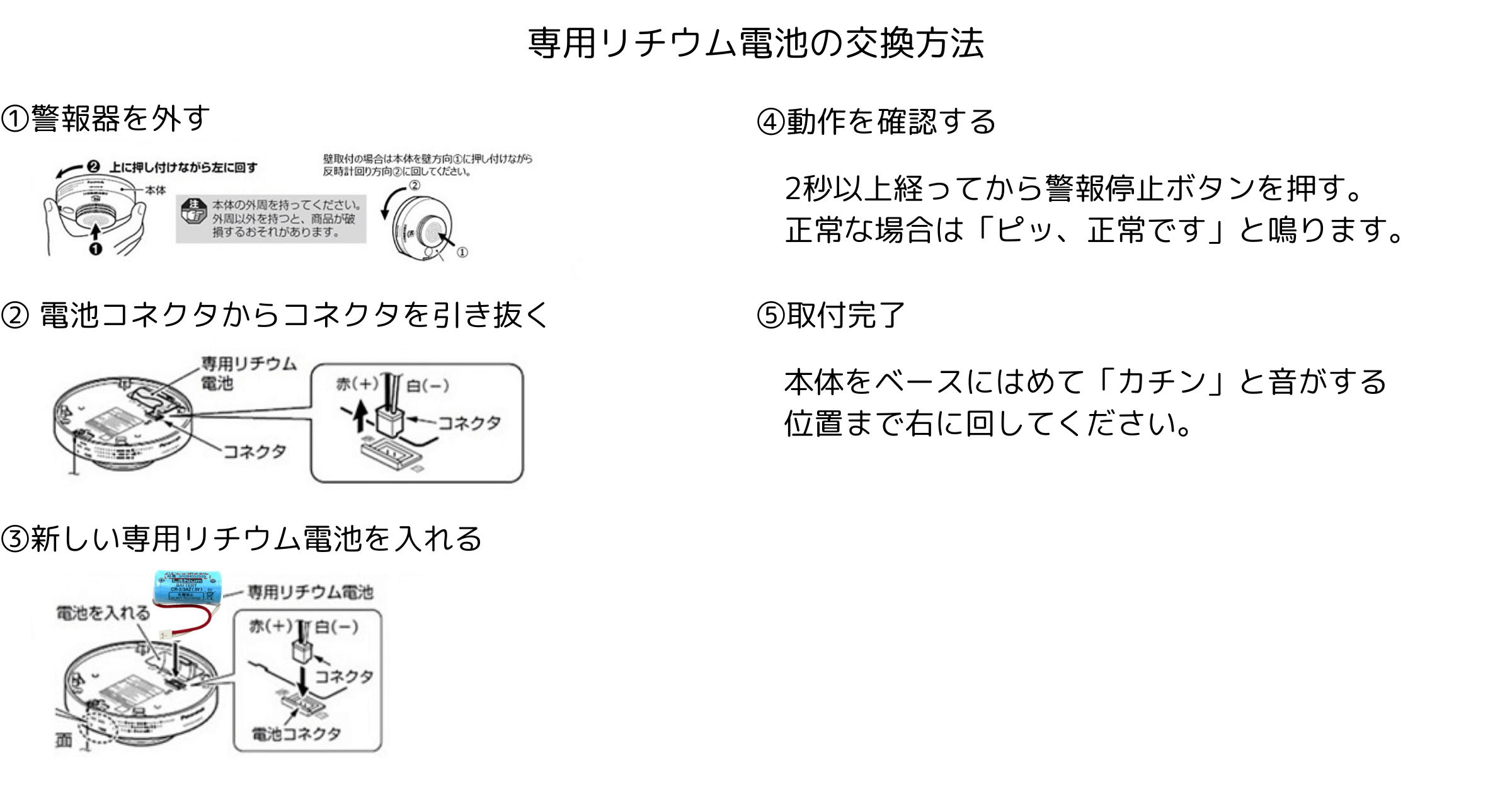 専用リチウム電池の交換方法