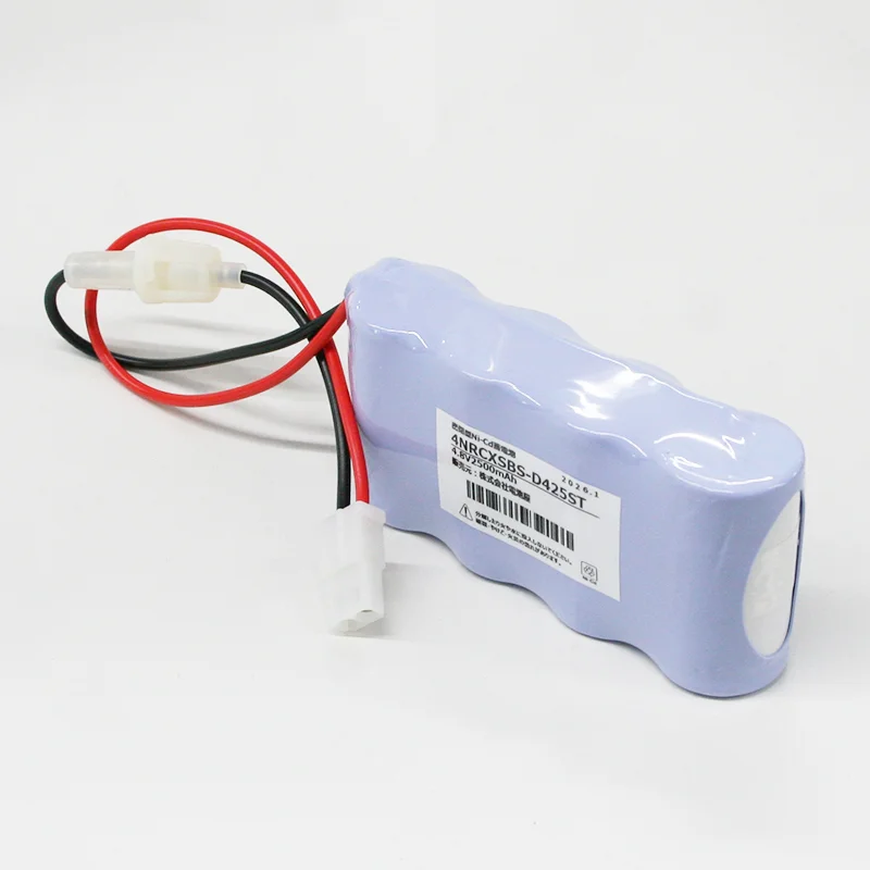 4NR-CX-SB相当品 東芝ライテック製誘導灯器具・非常灯器具用交換電池  4.8V2500mAh S型 ＜年度シール付き＞ コネクター付きそのまま取付できます。