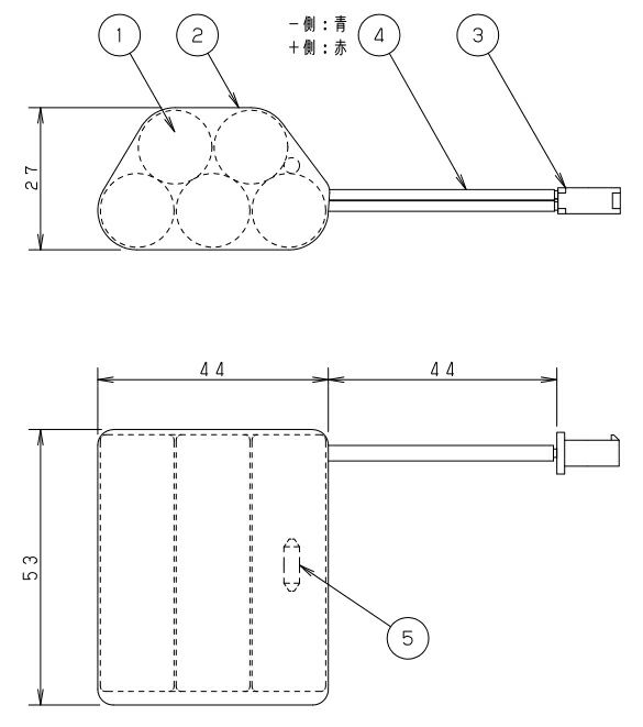 FK758相当品(同等品) 電池屋製  パナソニック製誘導灯器具用交換電池 6.0V1200mAh ＜年度シール付き＞ コネクター付きそのまま取付できます。