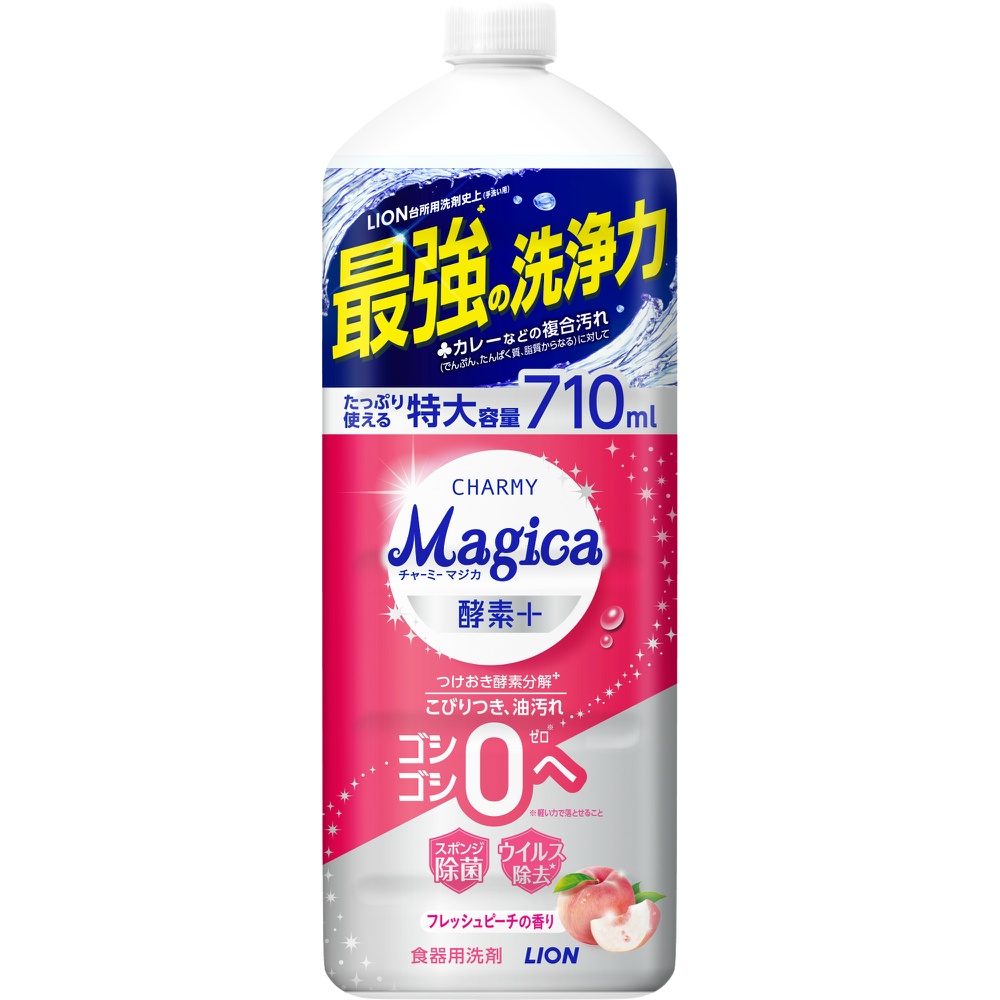 ライオン 純正品 ＣＨＡＲＭＹ Ｍａｇｉｃａ 酵素＋（プラス）フレッシュピーチの香りつめかえ用大型サイズ 4903301363712