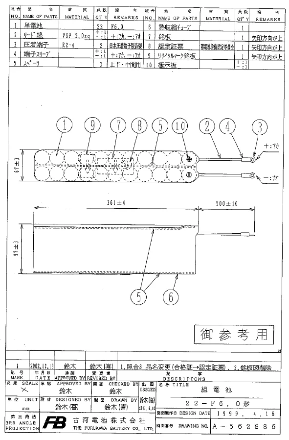 22-F6.0 古河電池 認定品 W型 丸端子 24V6.0Ah 認定品 【受注品２～３ヶ月】
