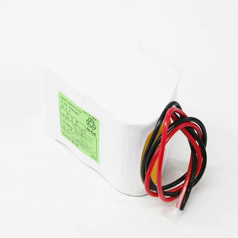 5-D3.5相当品 組電池 6V3500mAh 俵型 コネクターなしリード線のみ