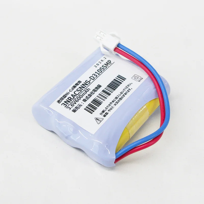 3NR-AC-SNN相当品 東芝ライテック製誘導灯用交換電池  3.6V600mAh＜年度シール付き＞ コネクター付きそのまま取付できます。