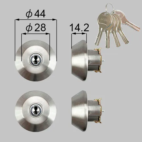 Z-202-DSMB LIXIL ドア錠セット ユーシン ＷＮシリンダー 玄関ドア部品 本体2個 キー5個セット