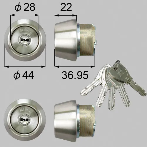 DDZZ3022 LIXIL・トステム 純正部品 ドア錠セット MIWA DNシリンダー  玄関ドア部品 本体2個 キー5個セット