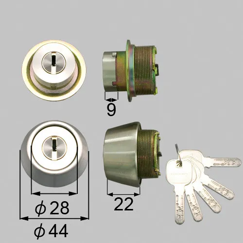 DCZZ1028 LIXIL・トステム 純正部品 ドア錠セット MIWA JNシリンダー 内筒のみ 玄関ドア部品 本体2個 キー5個セット