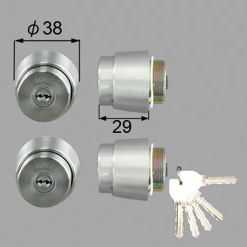 DCZZ0050 LIXIL・トステム 純正部品 ドア錠セット MIWA URシリンダー 玄関ドア部品 本体2個 キー5個セット