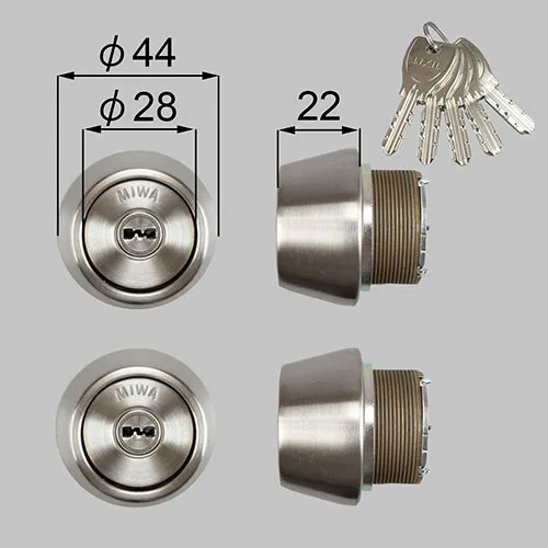 Z-201-DSMB LIXIL・トステム 純正部品 ドア錠セット MIWA DNシリンダー 玄関ドア部品 本体2個 キー5個セット