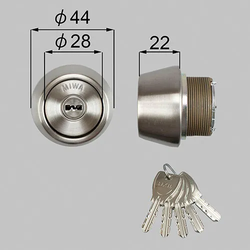 Z-101-DSMB LIXIL・トステム 純正部品 ドア錠セット MIWA DNシリンダー 玄関ドア部品 本体1個 キー5個セット
