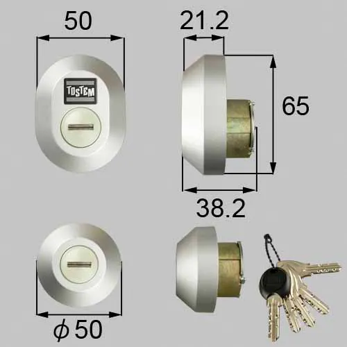 Z-1A4-DCTC LIXIL・トステム 純正部品 ドア錠セット MIWA DNシリンダー 玄関ドア部品 本体2個 キー5個セット