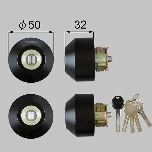 Z-2A3-DHYD LIXIL・トステム 純正部品 ドア錠セット ユーシン WXシリンダー 玄関ドア部品 本体2個 キー5個セット