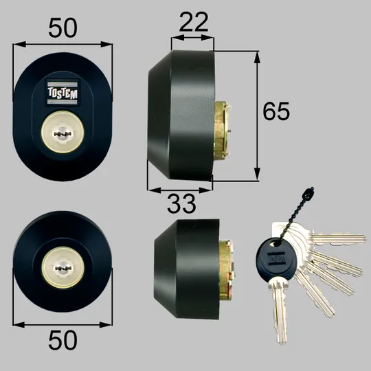 DDZZ1017 LIXIL・トステム 純正部品 ドア錠セット MIWA URシリンダー 楕円 玄関ドア部品 本体2個 キー5個セット