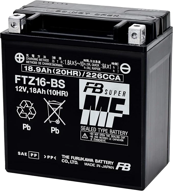 FTZ16-BS 古河電池 二輪車用バッテリー 12V18Ah/10H メンテナンスフリー 12ヶ月または2万km補償