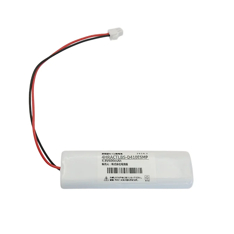 4HR-AC-TLB相当品  電池屋製 新品 4.8V600mAh 東芝ライテック製非常灯用交換電池 ＜年度シール付き＞ コネクター付きそのまま取付できます。