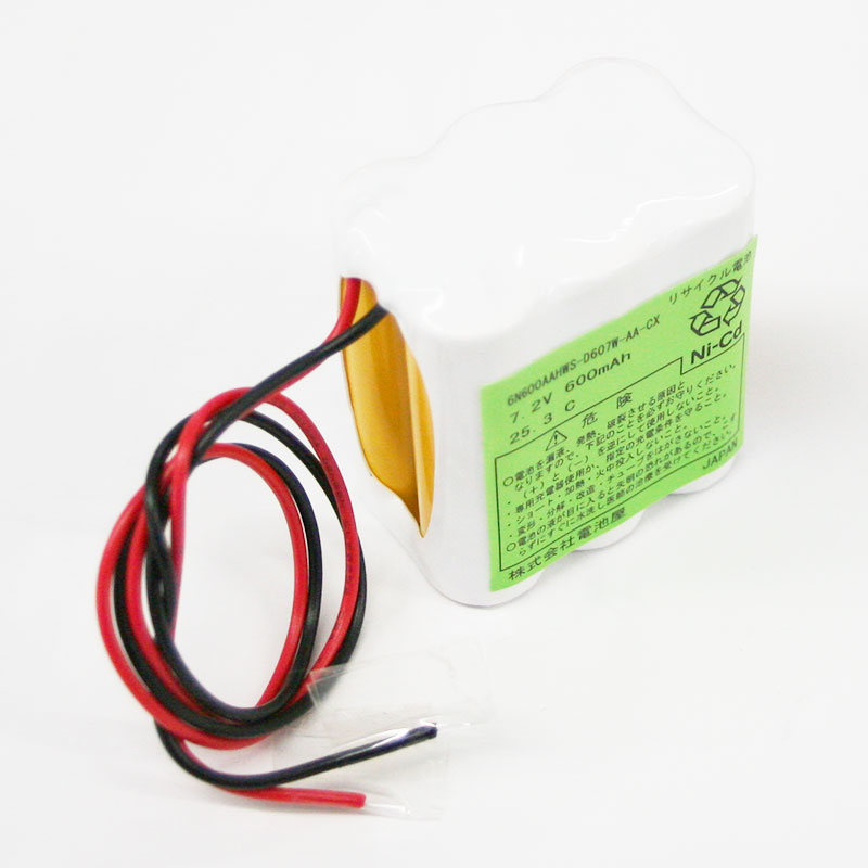 6N600AAH-W相当品 SANYO Cadnica製相当品 組電池製作バッテリー 7.2V600mAh リード線のみ