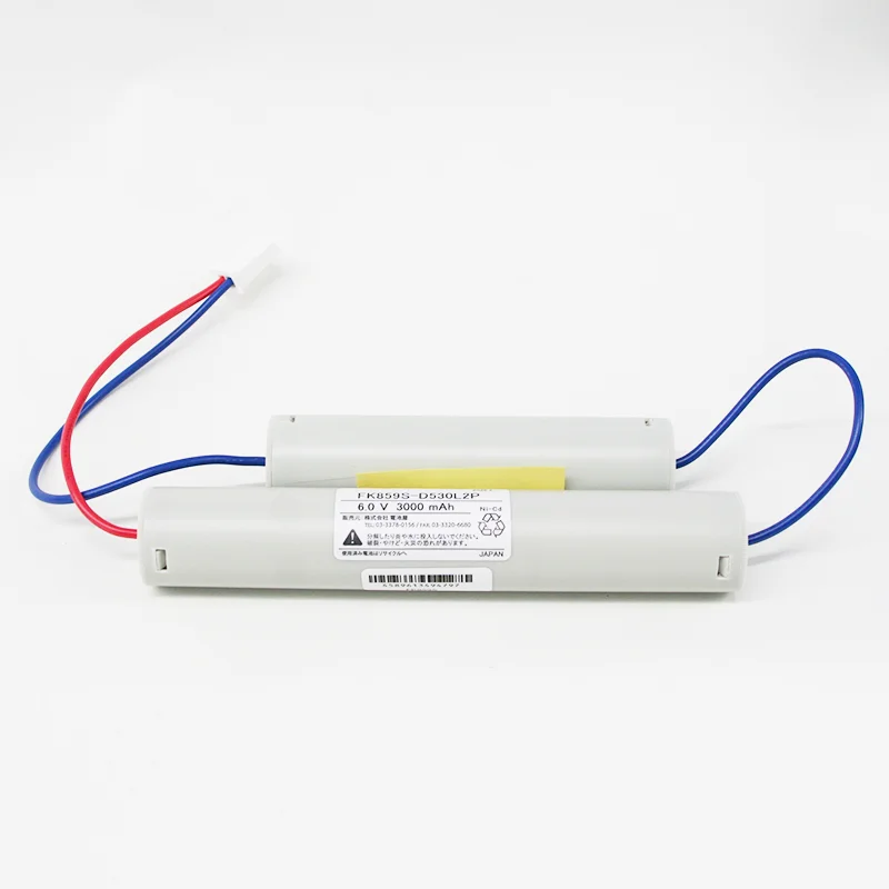 FK859相当品 パナソニック製非常灯用交換電池 6.0V3000mAh <FK642相当品(同等品)><年度シール付き> コネクター付きそのまま取付できます。