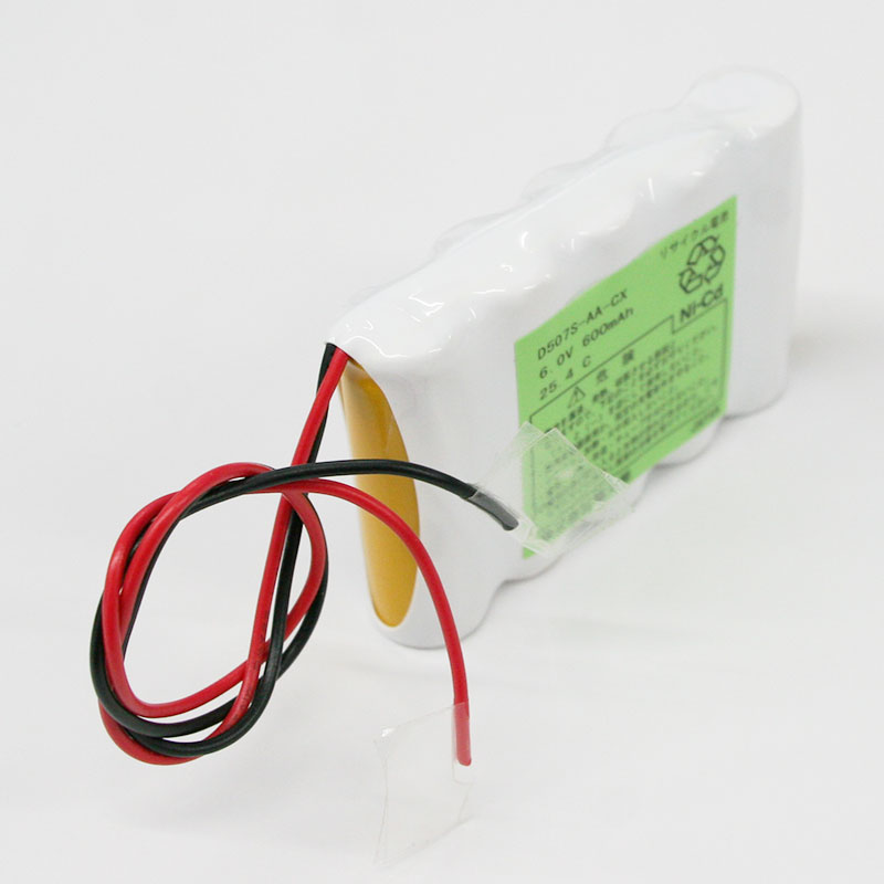 5N-600AAL相当品 6V600mAh組電池 S型 ※電池屋組電池 NameLand KL-5000など用 コネクタなしリード線切りっぱなし