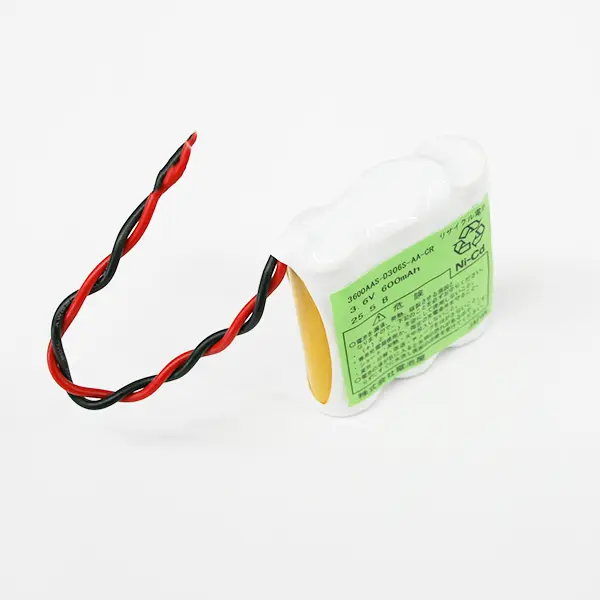 3/600AA相当品 組電池 3.6V600mAh S型 リード線のみ