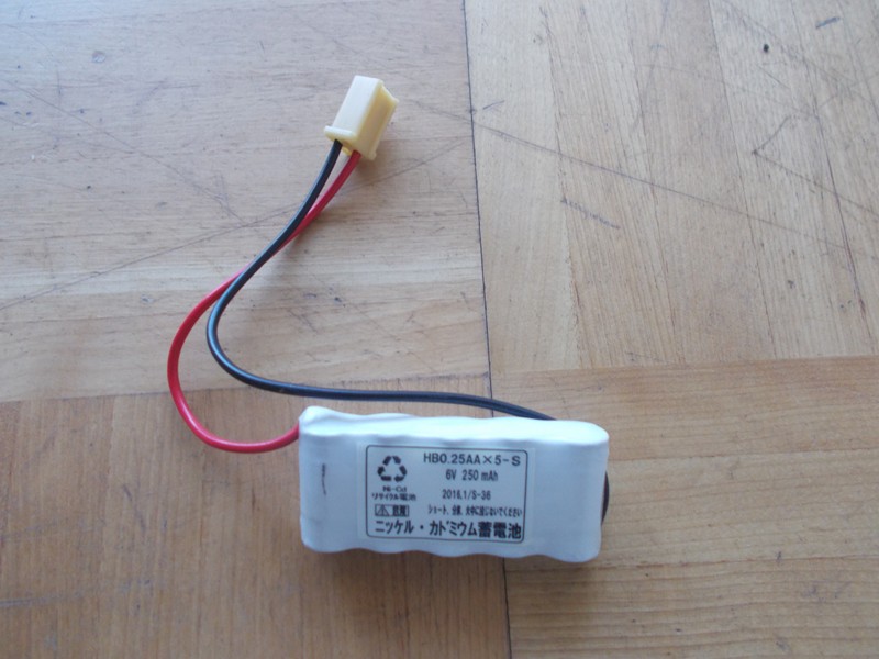 6V250mAh 組電池 S型 4Pコネクター付き