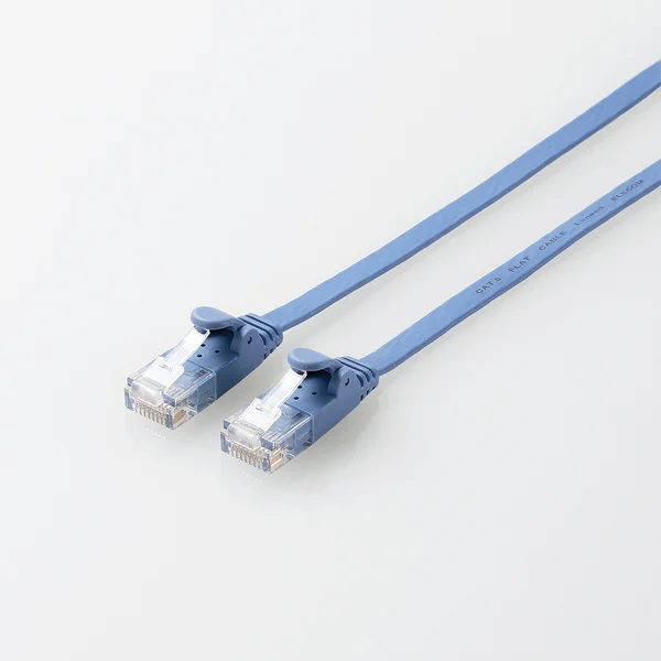 LD-GF2/BU10 エレコム カラー：ブルー Cat6 LANケーブル フラット  【送料全国一律450円】