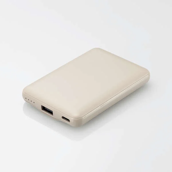 DE-C45-5000GB エレコム 5000mAh カラー：グレージュ 薄型コンパクトモバイルバッテリー【送料全国一律275円】