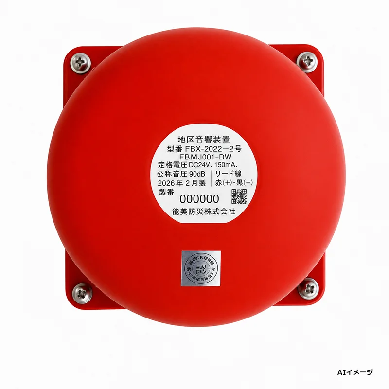 FBMJ001-DW 能美防災 新品 電鈴 地区音響装置 防雨型（自動試験機能付システム用）埋込配管用