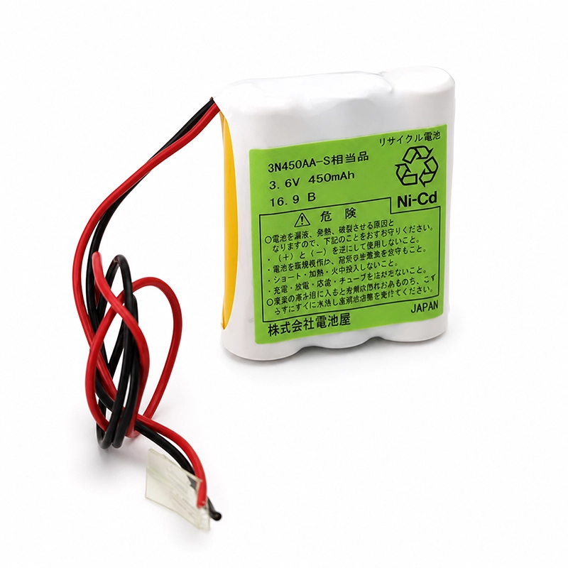 3N450AA-S相当品 電池屋製新品 HITACHI(日立) HITANICA(ヒタニカ)相当品 組電池製作バッテリー デジタル計量制御装置 タケモトデンキ DMS 等用 3.6V450mAh S型リード線切りっぱなし【DK3AA07SC】エレベータ用等
