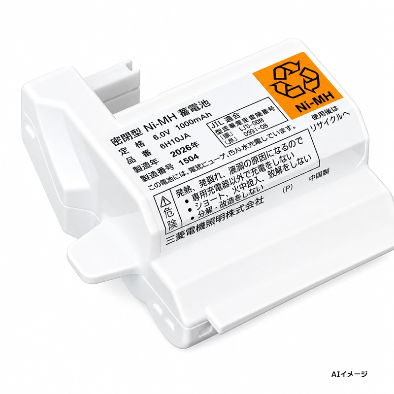 6H10JA 三菱電機 メーカー純正品 新品 非常灯器具用交換電池 6.0V1000mAh
