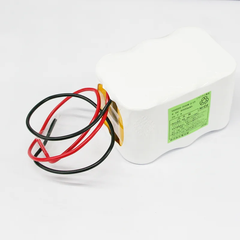 5/4000D相当品 6V4000mAh  組電池  W型 リード線切りっぱなし