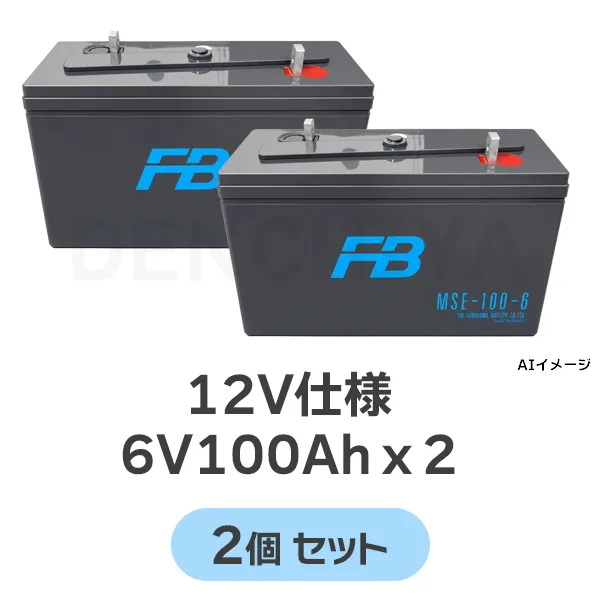MSE-100-6 【2個セット】 制御弁式据置鉛蓄電池 古河電池 12V100Ah(10時間率) 消防法認定品 【受注生産品】【メーカー直送品】