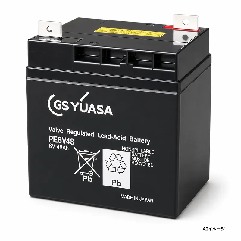 PE6V48 GSユアサ製 新品 小形制御弁式鉛蓄電池 6V48.0Ah PEシリーズ(PE6V48-B)