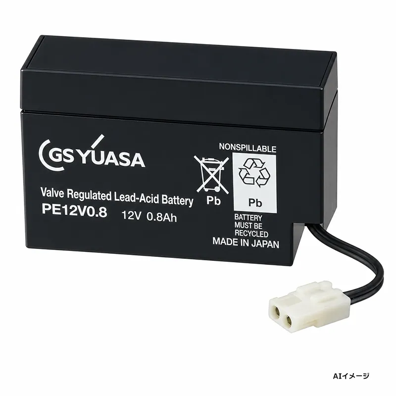 PE12V0.8 WSコネクタ GSユアサ メーカー純正品 新品 小形制御弁式鉛蓄電池 12V0.8Ah コネクター注意