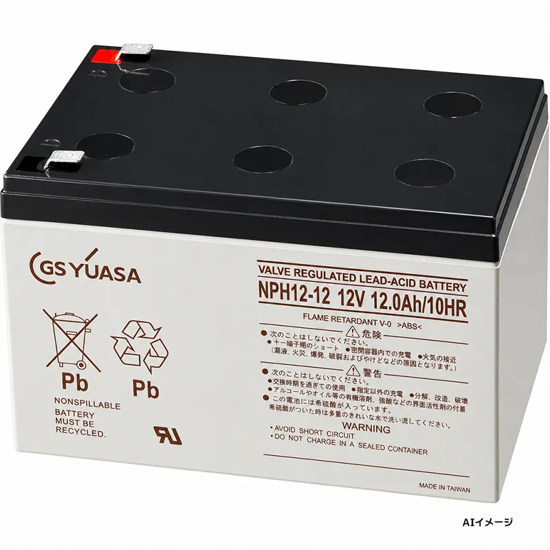 NPH12-12 GSユアサ製 新品 小形制御弁式鉛蓄電池 12V12Ah 高率放電タイプ F2端子 NPHシリーズ 【受注生産品】【メーカー直送品】
