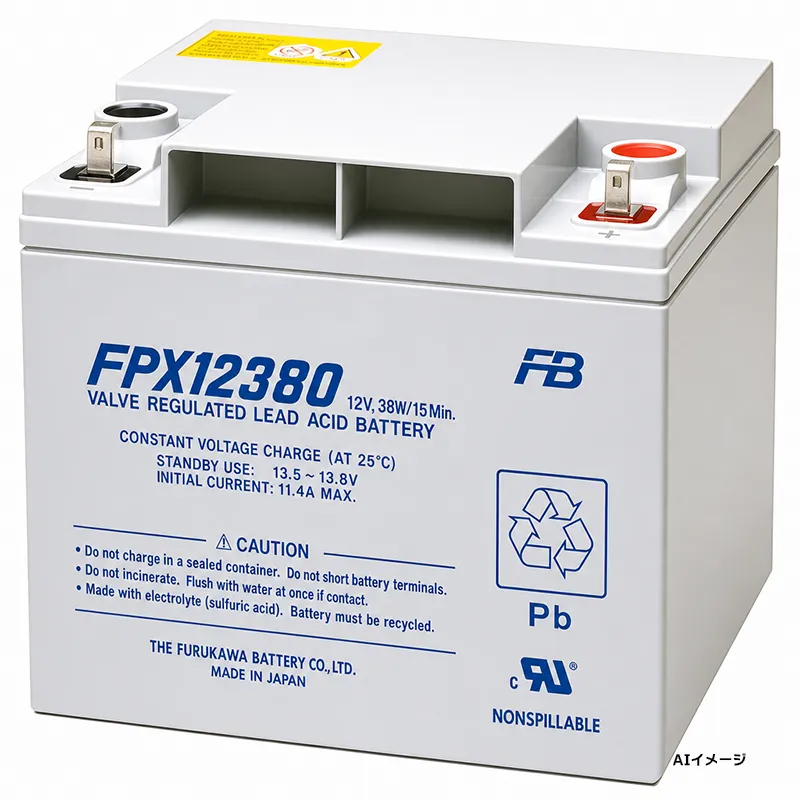 FPX12380 古河電池製 純正品 新品 小型制御弁鉛蓄電池 12V38Ah T2端子 FPXシリーズ 【メーカー直送品】【時間指定不可】