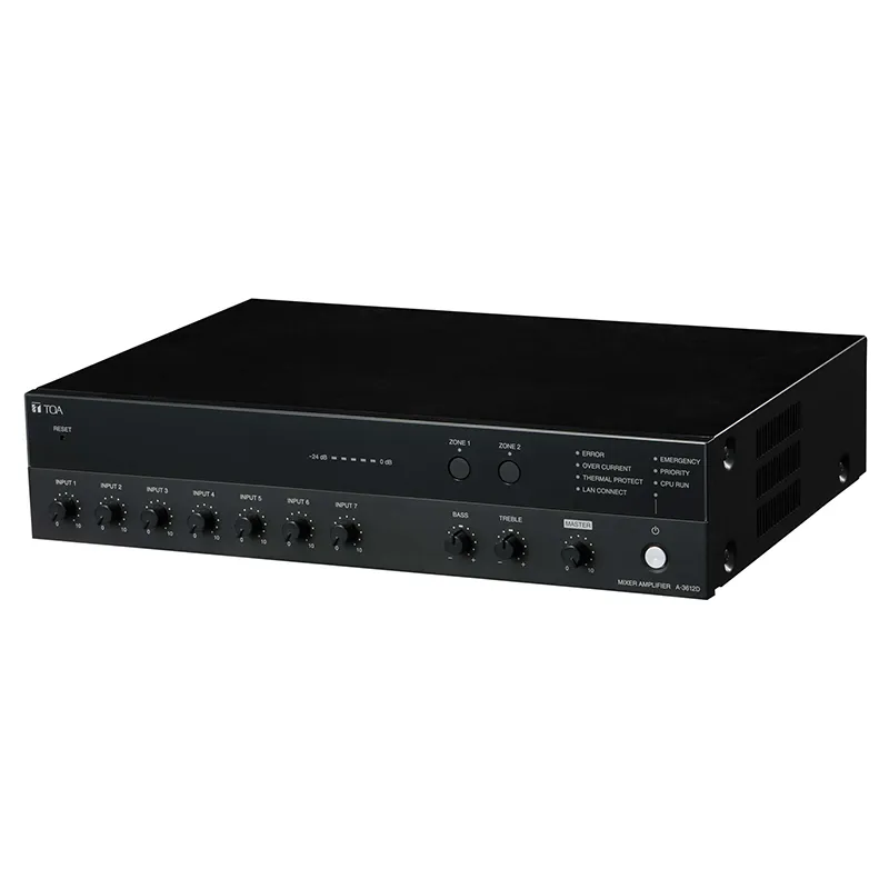 A-3612D TOA 新品 PAアンプ 120W 2局 マイク入力4系統 学校 事務所 スーパーマーケット での呼び出し放送やBGM放送に (A1812後継)<メーカー直送>【代引不可】【時間指定不可】