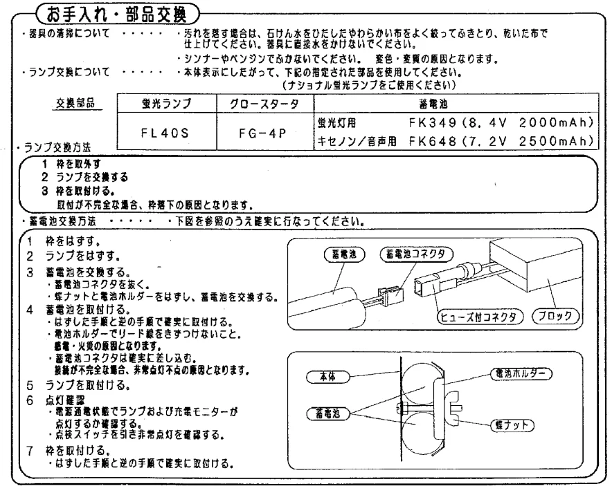 FK648相当品 パナソニック製誘導灯用交換電池 ＜FK348/FK869/FK867相当