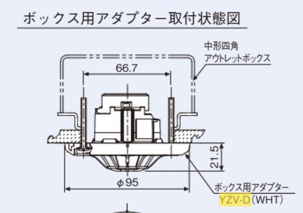 YZV-D（WHT） ホーチキ  ボックス用埋込アダプター 住宅情報設備