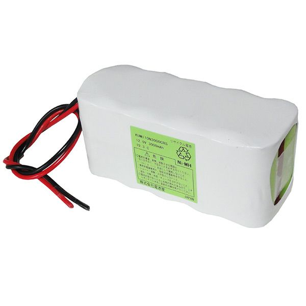 10N3000CR 相当品 組電池製作バッテリー 医療用機器 ポータブル電源 等用 12V3000mAh W型 リード線のみ