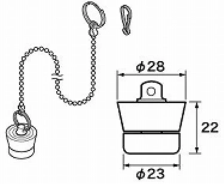 RLXGVDT409Z パナソニック 純正部品 ゴム栓 Φ28×Φ23 高さ22(おもり付) チェーン長さ620 【全国一律送料450円】