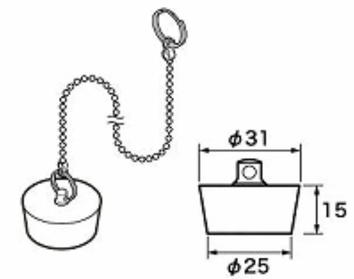 RLXGVDT402Z パナソニック 純正部品 ゴム栓 Φ31×Φ25 高15 チェーン長さ800 Panasonic  【送料全国一律275円】