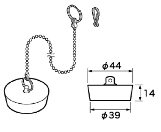 RLXGVDT405 パナソニック 純正部品 ゴム栓 Φ44×Φ39 高さ14 チェーン長さ620 Panasonic 【全国一律送料450円】
