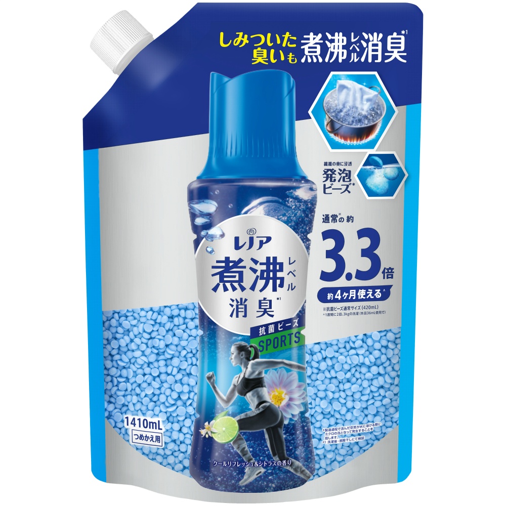 Ｐ＆Ｇ 純正品 レノア煮沸レベル消臭抗菌ビーズ スポーツ クールリフレッシュ＆シトラスの香りつめかえ用超特大 4987176243928