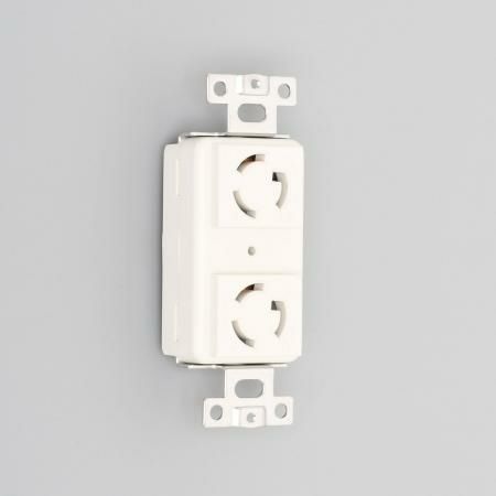 3110HD-L5 アメリカン電機  複式横型埋込コンセント 白 接地形2P 15A 125V ＜引掛形 NEMA規格 L5-15＞