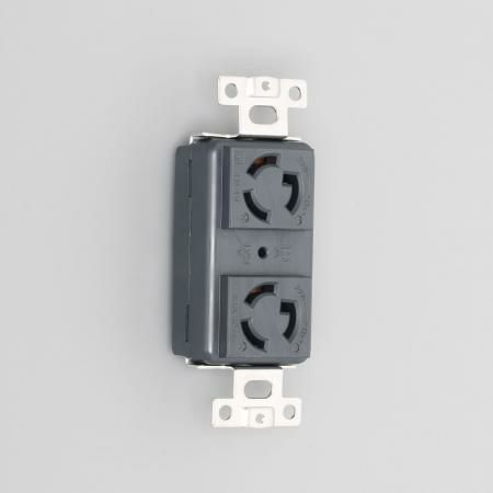 3110HD-L5-BK  アメリカン電機  複式横型埋込コンセント 黒 接地形2P 15A 125V ＜引掛形 NEMA規格 L5-15＞