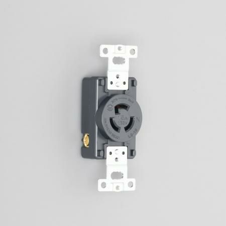 3110-L5 アメリカン電機 埋込コンセント 黒 接地形2P 15A 125V ＜引掛形 NEMA規格 L5-15＞