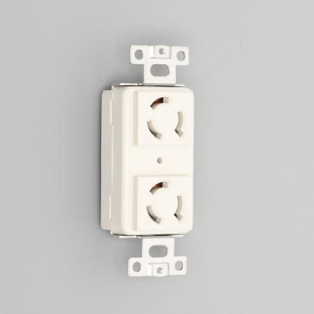 3120HD アメリカン電機  複式横型埋込コンセント 白 接地形2P 15A 250V ＜引掛形 NEMA規格 L6-15＞